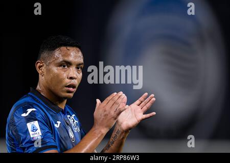 Luis Muriel dell'Atalanta BC gestisce al termine della partita di serie A tra l'Atalanta BC e l'AC Monza. Foto Stock