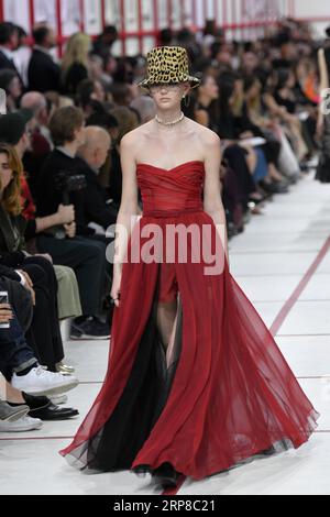 (190226) -- PARIGI, 26 febbraio 2019 -- Una modella presenta una creazione per Christian Dior sfilata della collezione ready-to-wear Autunno/Inverno 2019/2020 durante la settimana della moda parigina a Parigi, in Francia, il 26 febbraio 2019. ) FRANCIA-PARIGI-SETTIMANA DELLA MODA-CHRISTIAN DIOR PIEROXBIASION PUBLICATIONXNOTXINXCHN Foto Stock