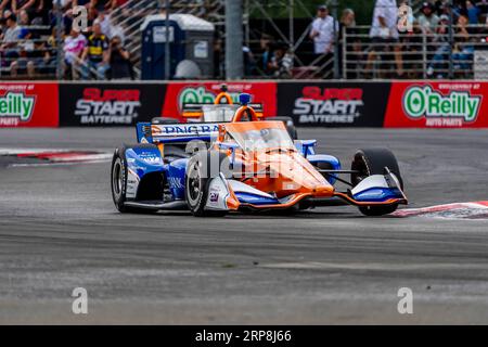 Portland, OREGON, USA. 3 settembre 2023. Il pilota DELLA INDYCAR Series, SCOTT DIXON (9) di Auckland, nuova Zelanda, corre a turno durante il Gran Premio di Portland Bitnile.com al Portland International Raceway di Portland, OREGON. (Immagine di credito: © Walter G Arce Sr Grindstone medi/ASP) SOLO USO EDITORIALE! Non per USO commerciale! Crediti: ZUMA Press, Inc./Alamy Live News Foto Stock