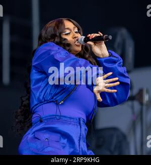 Austin, Texas. 14 ottobre 2022. Jazmine Sullivan si esibisce all'ACL Music Fest di Austin, Texas. Crediti: Nick Paruch/Alamy Live News Foto Stock