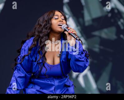 Austin, Texas. 14 ottobre 2022. Jazmine Sullivan si esibisce all'ACL Music Fest di Austin, Texas. Crediti: Nick Paruch/Alamy Live News Foto Stock