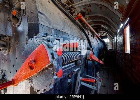 Locomotiva a vapore tedesca (Henschel n. 4) travestita da carrozza ferroviaria. 1912. Camlik Steam Locomotives Open Air Museum. Selcuk, Turchia Foto Stock