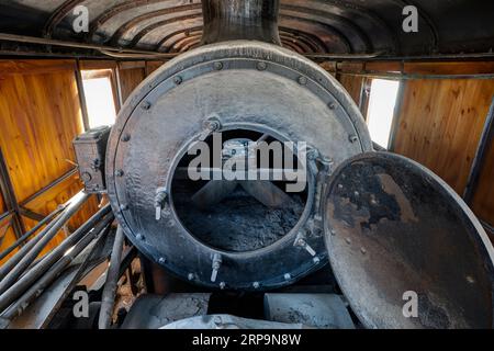 Locomotiva a vapore tedesca (Henschel n. 4) travestita da carrozza ferroviaria. 1912. Camlik Steam Locomotives Open Air Museum. Selcuk, Turchia Foto Stock