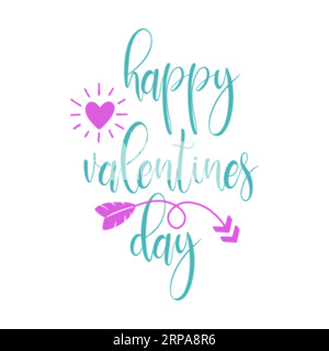 Happy Valentines Day, t-shirt tipografica, stampa t-shirt, SVG omaggio, design t-shirt, design t-shirt lettering Illustrazione Vettoriale