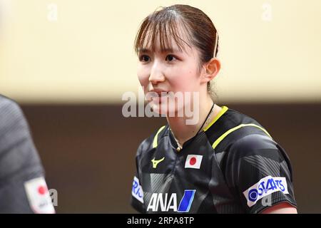 PyeongChang, Repubblica di Corea. 4 settembre 2023. HiNA Hayata (JPN) Ping Tennis : 2023 Asian Table Tennis Championships Women's Teamquarfinal match tra Giappone e India al Pyeongchang Dome di Pyeongchang, Repubblica di Corea . Crediti: Itaru Chiba/AFLO/Alamy Live News Foto Stock