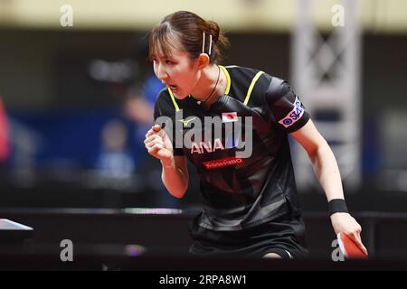PyeongChang, Repubblica di Corea. 4 settembre 2023. HiNA Hayata (JPN) Ping Tennis : 2023 Asian Table Tennis Championships Women's Teamquarfinal match tra Giappone e India al Pyeongchang Dome di Pyeongchang, Repubblica di Corea . Crediti: Itaru Chiba/AFLO/Alamy Live News Foto Stock
