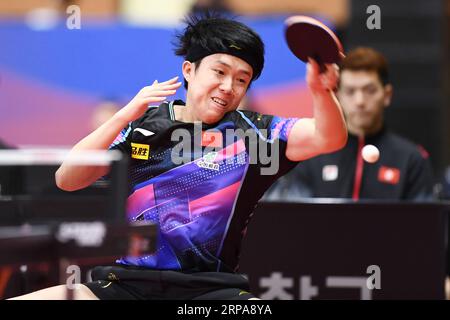 PyeongChang, Repubblica di Corea. 4 settembre 2023. Wang Chuqin (CHN) Ping Tennis : 2023 Campionati asiatici di Pyeongchang, Repubblica di Corea, a gironi tra Cina e Hong Kong. Crediti: Itaru Chiba/AFLO/Alamy Live News Foto Stock