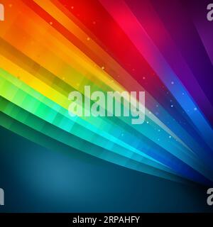Un'immagine vibrante e astratta con sfondo multicolore con linee luminose e trattini di luce Foto Stock