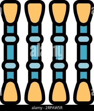 Moderna icona con bastoncino di cotone per contorno vettore. Legno sterile. Colore cotone trucco piatto Illustrazione Vettoriale