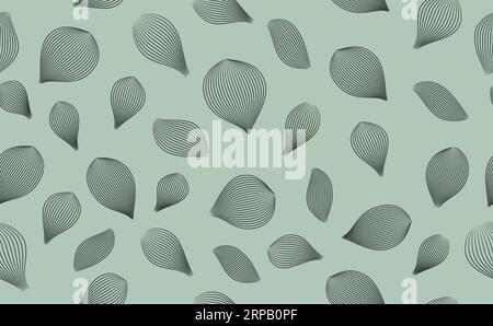 Eleganti foglie tropicali, linee motivo senza cuciture, sfondo Illustrazione Vettoriale
