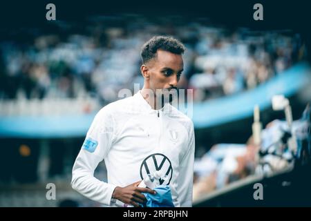 Malmoe, Svezia. 3 settembre 2023. Taha Ali di Malmoe FF visto durante l'Allsvenskan match tra Malmoe FF e IFK Gothenburg all'Eleda Stadion di Malmoe. (Foto: Gonzales Photo/Alamy Live News Foto Stock