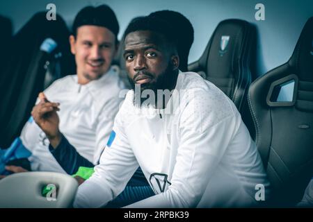 Malmoe, Svezia. 3 settembre 2023. Mahame Siby di Malmoe FF visto durante l'Allsvenskan match tra Malmoe FF e IFK Gothenburg all'Eleda Stadion di Malmoe. (Foto: Gonzales Photo/Alamy Live News Foto Stock