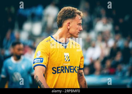 Malmoe, Svezia. 3 settembre 2023. Sebastian Hausner (15) di Gothenburg visto durante l'Allsvenskan match tra Malmoe FF e IFK Gothenburg all'Eleda Stadion di Malmoe. (Foto: Gonzales Photo/Alamy Live News Foto Stock