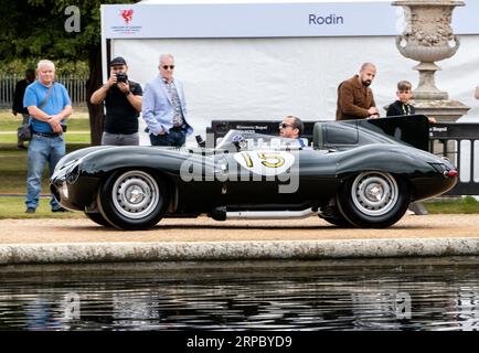 Jaguar D TYPE al Concours of Elegance all'Hampton Court Palace Londra Regno Unito 2023 Foto Stock