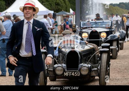 1934 Bugatti Type 59 al Concours of Elegance all'Hampton Court Palace Londra Regno Unito 2023 Foto Stock