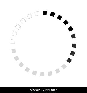 Barra di caricamento circolare, avanzamento dati, sistema in stile doodle isolato su sfondo bianco. Indicatore, linea disegnata a mano. Illustrazione vettoriale Illustrazione Vettoriale