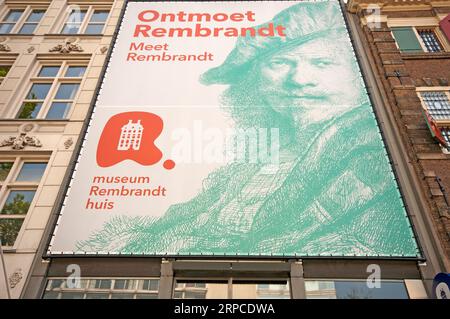 Museo Het Rembrandthuis - Museo della casa di Rembrandt a Jodenbreestraat (dove visse il famoso pittore dal 1639 al 1658), Amsterdam, Paesi Bassi Foto Stock