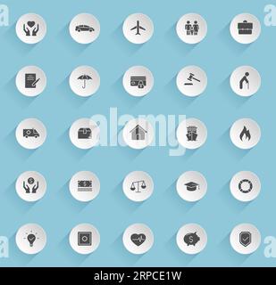 icone del vettore assicurativo Illustrazione Vettoriale