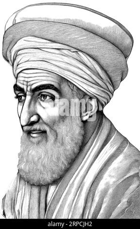 Ritratto di Muhammad ibn Musa Illustrazione Vettoriale