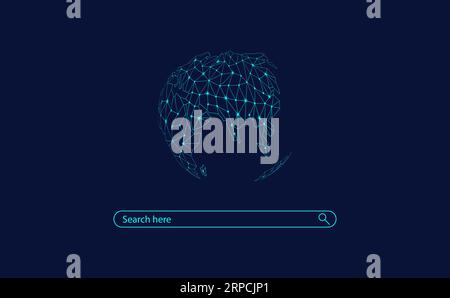 Sfondo della barra di ricerca Web globale Illustrazione Vettoriale