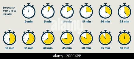 Timer cronometro da 0 a 60 minuti Illustrazione Vettoriale