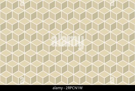 Forma geometrica del cubo esagonale motivo a griglia senza cuciture Illustrazione Vettoriale