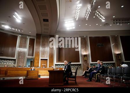 (190711) -- WASHINGTON, 11 luglio 2019 (Xinhua) -- il generale Mark Milley testimonia davanti al Senate Arms Services Committee sulla sua nomina a presidente dei Joint Chiefs of staff di Capitol Hill a Washington D.C., negli Stati Uniti, l'11 luglio 2019. (Xinhua/Ting Shen) U.S.-WASHINGTON D.C.-MILLEY-HEARING PUBLICATIONxNOTxINxCHN Foto Stock