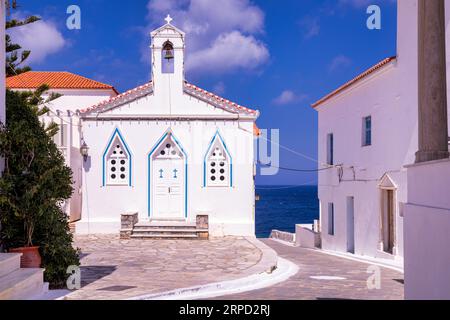 Santa chiesa di Santa Barbara, Andros, Grecia Foto Stock