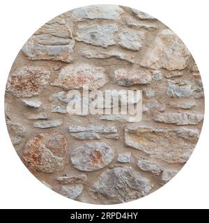 Robusto muro in pietra con taglio blu e beige realizzato a Datca, Turchia, ottimo per sfondi, allineato senza cuciture Foto Stock