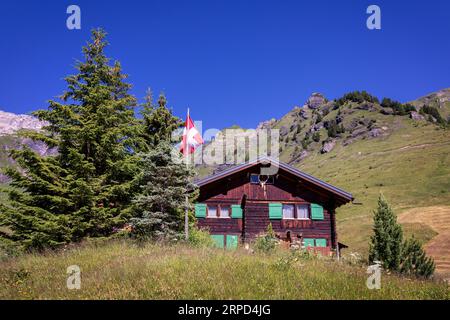 Chalet alpino vicino a Wengen, Berner Oberland, Svizzera Foto Stock
