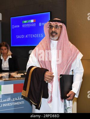 Milano, . 4 settembre 2023. Milano, Italia LForum Italo Saudi Investment 2023 organizzato dal Ministero delle imprese e del Made in Italy con la partecipazione di Adolfo Urso Ministro delle imprese e Made in Italy con Khalid al Falih Ministero degli investimenti saudita nella foto: Adel AlShemmari Credit: Independent Photo Agency/Alamy Live News Foto Stock