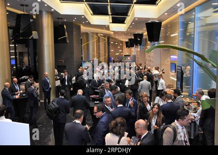 Milano, . 4 settembre 2023. Milano, Italia LForum Italo Saudi Investment 2023 organizzato dal Ministero delle imprese e del Made in Italy con la partecipazione di Adolfo Urso Ministro delle imprese e del Made in Italy con Khalid al Falih Ministero degli investimenti saudita nella foto: Location evento Hotel Galia Milano credito: Agenzia fotografica indipendente/Alamy Live News Foto Stock