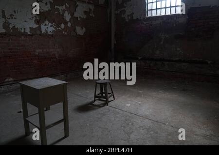 (190817) -- MANSFIELD, 17 agosto 2019 -- foto scattata il 16 agosto 2019 mostra parti dell'ex Ohio State Reformatory dove la Shawshank Redemption è stata girata nella città di Mansfield, Ohio, Stati Uniti. Gli eventi si sono tenuti a Mansfield per celebrare il 25° anniversario della proiezione del film la redenzione di Shawshank . ) STATI UNITI-OHIO- LA REDENZIONE DEGLI SHAWSHANK -25° ANNIVERSARIO LIUXJIE PUBLICATIONXNOTXINXCHN Foto Stock