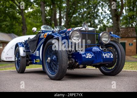 1933 MG K3 Magnette, in mostra al Bicester Flywheel tenutosi al Bicester Heritage Centre il 17 giugno 2023. Foto Stock