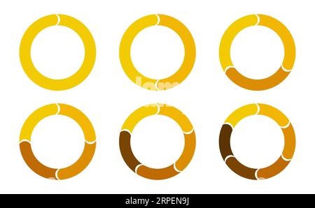 Schema a ciclo circolare in sei fasi Illustrazione Vettoriale