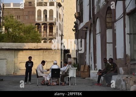 190923 -- JEDDAH, 23 settembre 2019 -- foto scattata il 22 settembre 2019 mostra una vista di al-Balad, un'area storica di Jeddah, Arabia Saudita. Al-Balad, un'area storica della seconda città più grande dell'Arabia Saudita, Jeddah, è anche un sito patrimonio dell'umanità dell'UNESCO. ARABIA SAUDITA-JEDDAH-AREA STORICA-AL BALAD TUXYIFAN PUBLICATIONXNOTXINXCHN Foto Stock