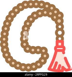 prayer beads misbaha color icon vector illustration Stock Vector