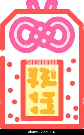 omamori amulet shintoism color icon vector illustration Stock Vector