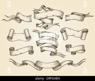 Set di nastri e nastri per incisione Illustrazione Vettoriale