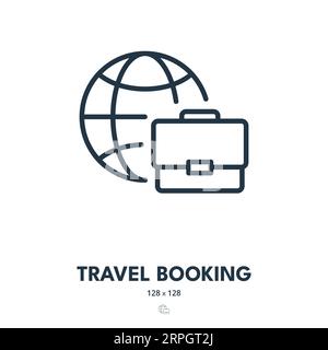 Icona Travel Booking. Turismo, viaggio, prenotazione. Tratto modificabile. Icona vettore semplice Illustrazione Vettoriale