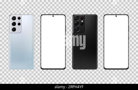 Mockup di telefoni cellulari con vettore realistico Illustrazione Vettoriale