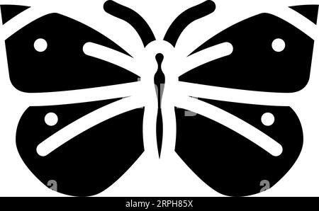 illustrazione vettore icona glyph bianco cavolo estate Illustrazione Vettoriale