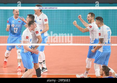 Squadra nazionale di pallavolo della Slovenia. Campionato del mondo di pallavolo 2022. Foto Stock