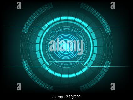 Background tecnologico astratto con concetto di comunicazione Hi-tech verde, vettore di stock Illustrazione Vettoriale