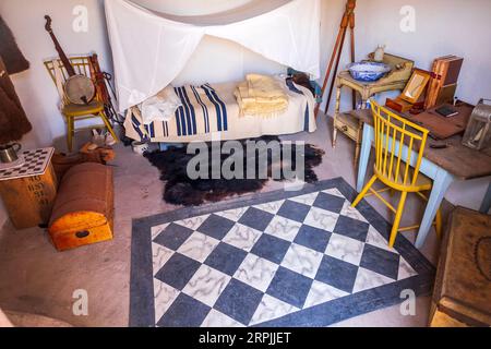 Camera interna al Bent's Old Fort, Colorado orientale, Stati Uniti Foto Stock