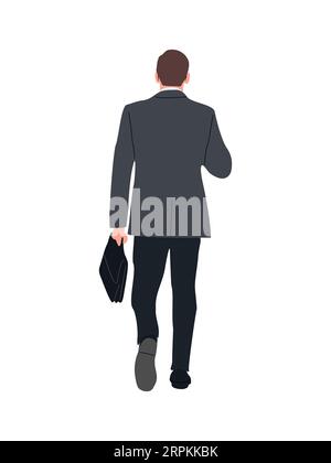 Vettore vista posteriore personaggio uomo d'affari. Illustrazione Vettoriale