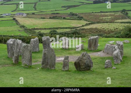 Megalithic Circle of Drombeg, - The Altar of the Druid-, Rosscarbery approssimativamente dall'anno 150 a.c., Irlanda, Regno Unito Foto Stock