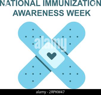 Illustrazione vettoriale della National Immunization Awareness Week. Celebrazione annuale . Illustrazione Vettoriale