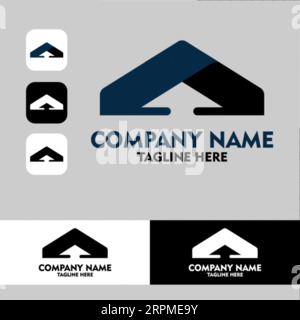 Edificio di progettazione di logo immobiliari, Casa, architetto, Casa, costruzione, modello di identità del marchio immobiliare con icona immobiliare vol Illustrazione Vettoriale