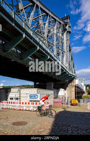 Elbe Bridge Blue Wonder Foto Stock